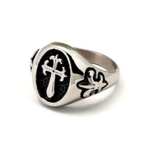 New stainless steel cross ring‎ size 8
